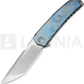 We Knife Navalha Capstan, Blue Terrain Titanium, Hand Polished Satin