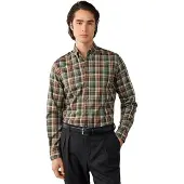 Hackett London para homem. HM3010848 Camisa Country Plaid Check verde-oliva (XL), Casual, Algodão, Clássico, Manga comprida
