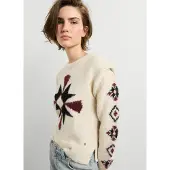 Pepe Jeans para mulher. PL7000232 Camisola Audrey branco sujo (M), Casual, Poliéster