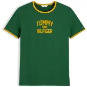 Tommy Hilfiger Camisa 'Varsity' mostarda / verde escuro