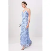 Trendyol Vestido de festa azul ultramarinho / azul claro