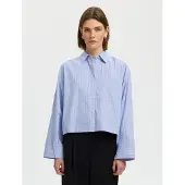 Selected Blusa 'SLWDANNIE' azul / azul claro / branco