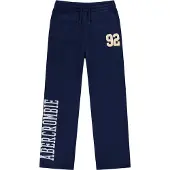 Abercrombie & Fitch Calças 'BENCHWARMER' navy / laranja claro / branco