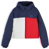 Tommy Hilfiger Casaco de inverno azul escuro / vermelho / branco