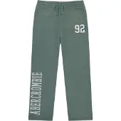 Abercrombie & Fitch Calças cinzento claro / verde