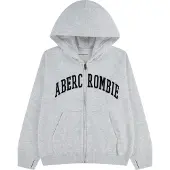 Abercrombie & Fitch Casaco em moletão acinzentado / preto
