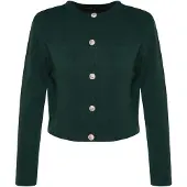 Trendyol Casaco de malha verde escuro