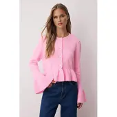 Trendyol Casaco de malha rosa claro