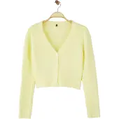 Trendyol Casaco de malha amarelo