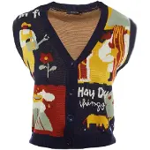 Trendyol Colete de malha navy / amarelo / verde pastel / vermelho