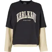 Karl kani Camisa 'College' camurça / preto / branco
