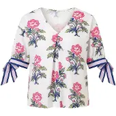 Usha Blusa mistura de cores / branco