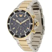 Emporio Armani Relógios analógicos 'World Explorer' ouro / preto / prata