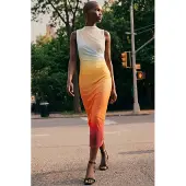 Desigual Vestido azulado / laranja / esbranquiçado
