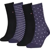 Tommy Hilfiger Underwear Meias azul-violeta / preto / branco
