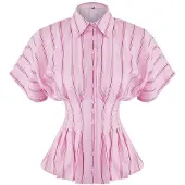 Trendyol Blusa cor-de-rosa / vermelho / branco