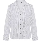 Trendyol Blusa azul claro / branco