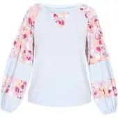 Maire Camisa azul claro / cyclam / alperce / branco