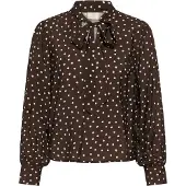 Kaffe Blusa 'KADotte' chocolate / branco