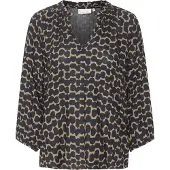 Kaffe Blusa bege / azul noturno