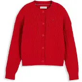 Tommy Hilfiger Casaco de malha vermelho vivo