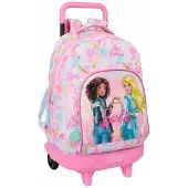 Safta Mochila Com Rodas Compact Barbie Painterly
