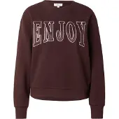 s.Oliver Sweatshirt castanho escuro / branco
