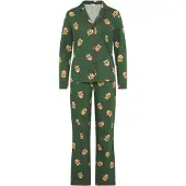 LASCANA Pijama limão / verde escuro / vermelho