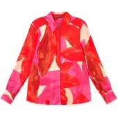 Lola Casademunt Blusa creme / lagosta / rosa escuro