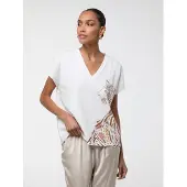 Lola Casademunt Blusa castanho escuro / laranja / cor-de-rosa / branco