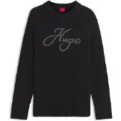 HUGO Pullover 'Sloguinny' cinzento / preto