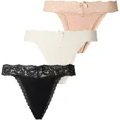 Hunkemoller Tanga 'Madison' nude / preto / branco