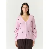 Y.A.S Casaco de malha 'YASFLEUR' cor-de-rosa / preto
