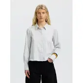 Selected Blusa 'SLWROMIE' azul / mostarda / branco