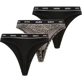 HUGO Tanga nude / cinzento escuro / preto / branco
