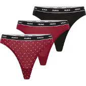 HUGO Tanga vermelho rubi / preto / branco