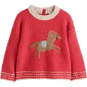 Next Pullover castanho / menta / vermelho / branco lã