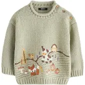 Next Pullover castanho / verde / lagosta / branco
