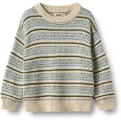 Wheat Pullover 'Harlow' bege / azul claro / limão / verde escuro