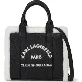 Karl Lagerfeld Malas de tiracolo 'Rue St-Guillaume' preto / branco lã