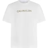 Calvin Klein Camisa '20S' areia / branco