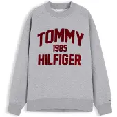Tommy Hilfiger Sweatshirt 'Varsity' cinzento / vermelho vinho