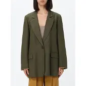 Twinset para mulher. 261TF2020 Blazer de linho verde (42), Casual, Manga comprida