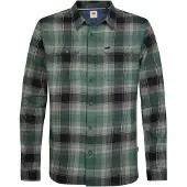 Petrol Industries Camisa cinzento escuro / esmeralda / preto / branco