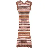 Comma Vestido creme / chocolate / laranja claro / rosa claro