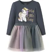 Name it Vestido 'NMFSESSA' azul escuro / ouro / branco