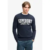 Superdry para homem. M6110788A Camiseta Applique marinho (S), Casual, Algodão