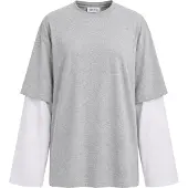 EDITED The Label Camisa 'Simi' cinzento / branco