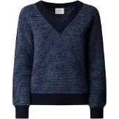 Pepe Jeans para mulher. PL7000199 Jersey Allie V marinho (L), Casual, Poliéster, Manga comprida
