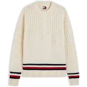 Tommy Hilfiger Pullover creme / vermelho escuro / preto